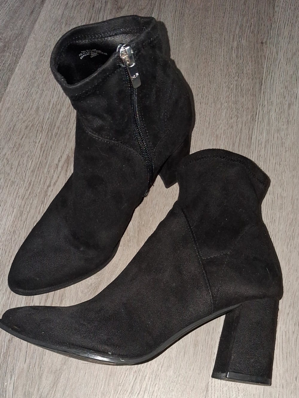 Women's Marc Fisher Black Suede Ankle Boots with Block Heel